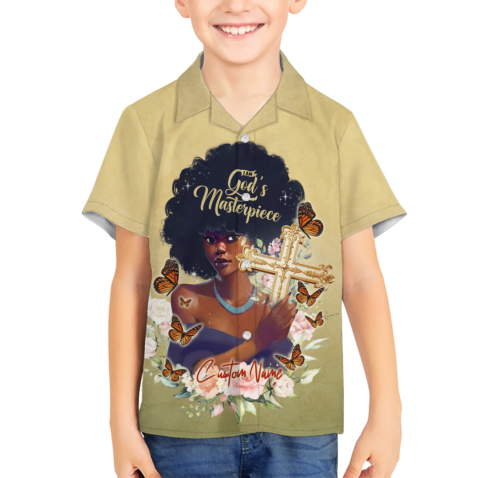 Personalized I Am God's Masterpiece Kid Hawaiian Shirt African Women - Wonder Print Shop