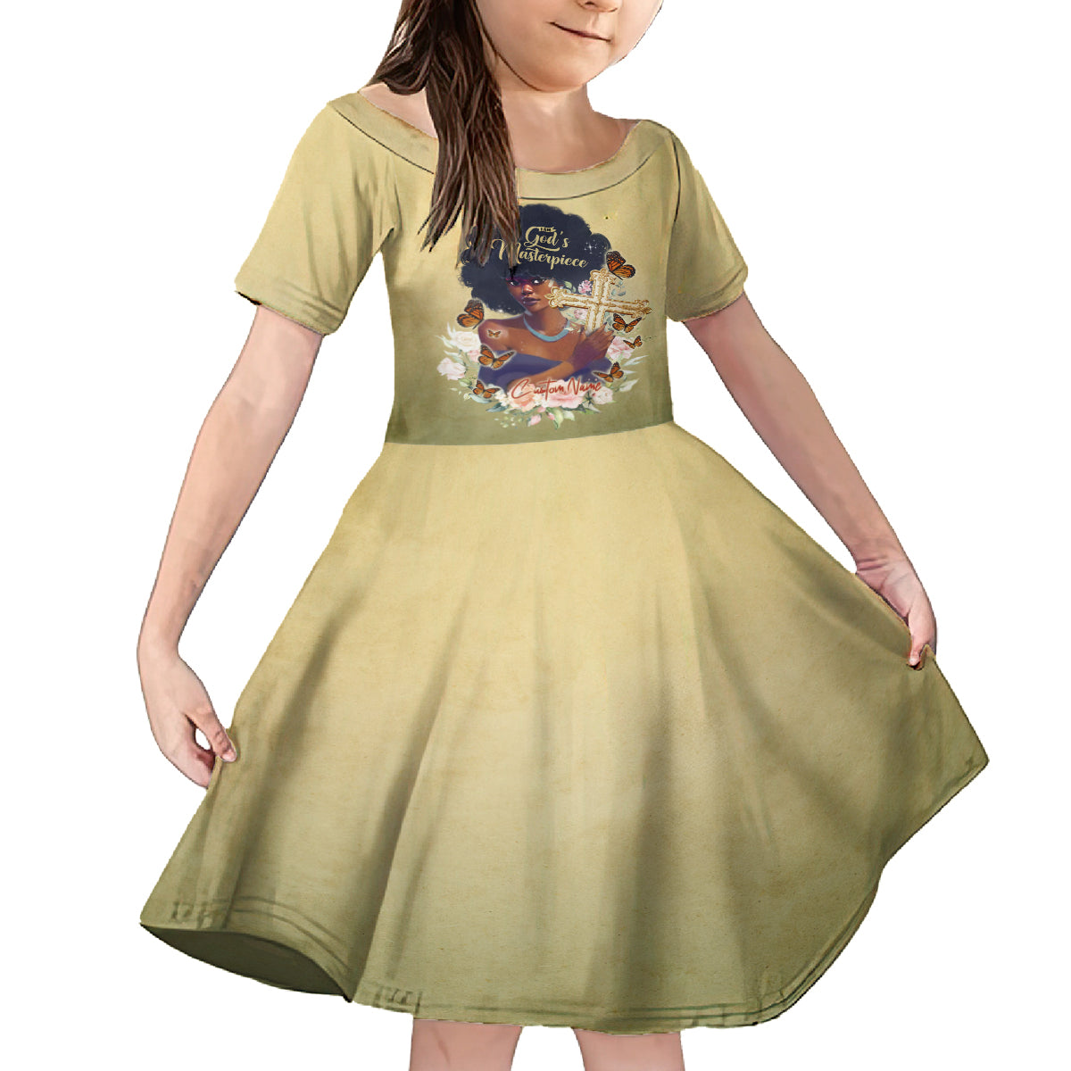 Personalized I Am God's Masterpiece Kid Short Sleeve Dress African Women - Wonder Print Shop