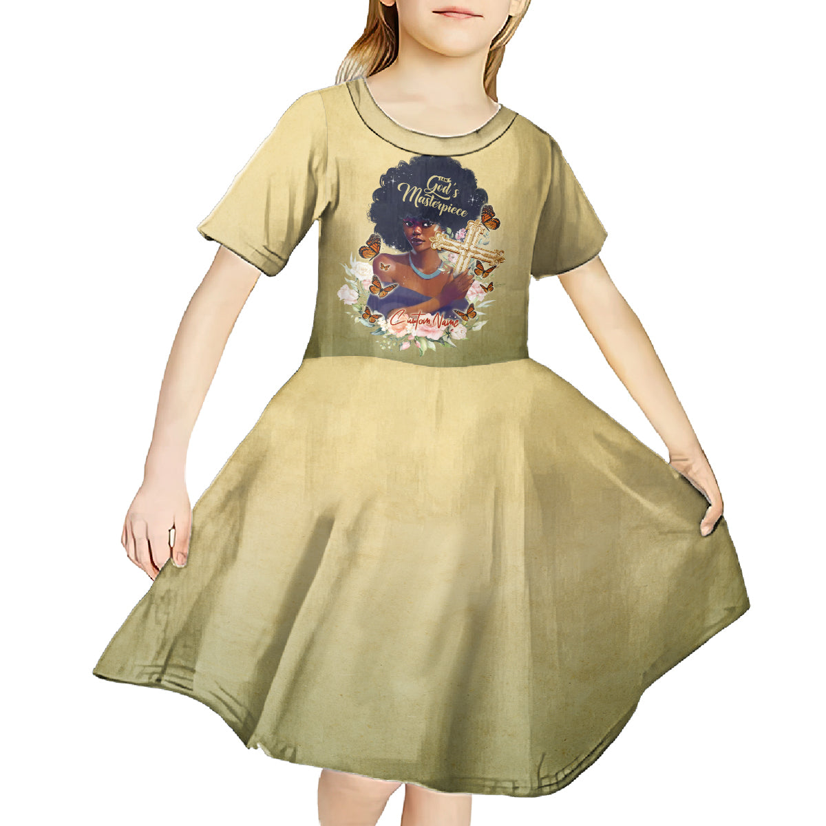 Personalized I Am God's Masterpiece Kid Short Sleeve Dress African Women - Wonder Print Shop
