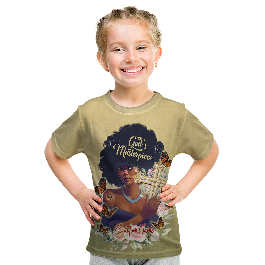 Personalized I Am God's Masterpiece Kid T Shirt African Women - Wonder Print Shop