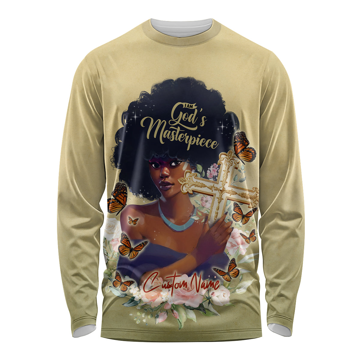 Personalized I Am God's Masterpiece Long Sleeve Shirt African Women - Wonder Print Shop