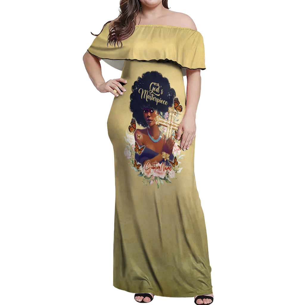 Personalized I Am God's Masterpiece Off Shoulder Maxi Dress African Women - Wonder Print Shop