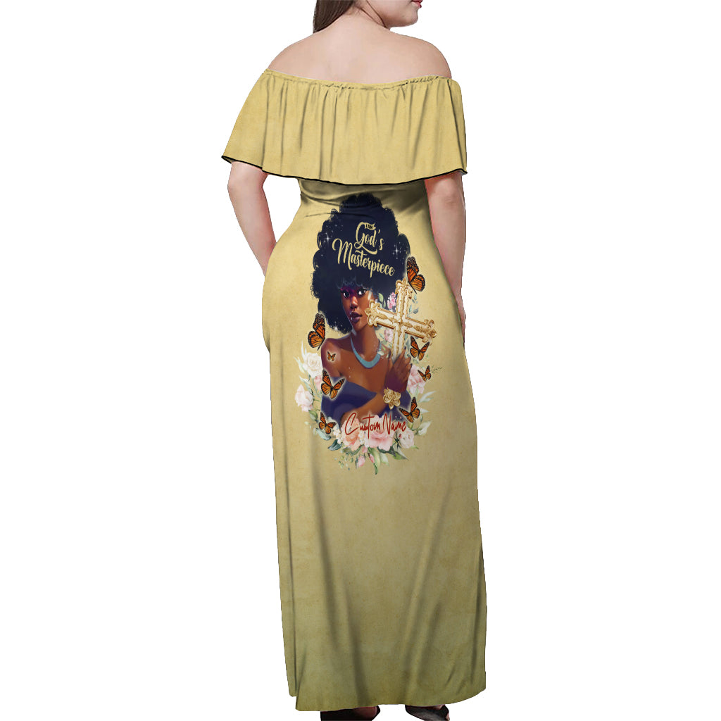 Personalized I Am God's Masterpiece Off Shoulder Maxi Dress African Women - Wonder Print Shop