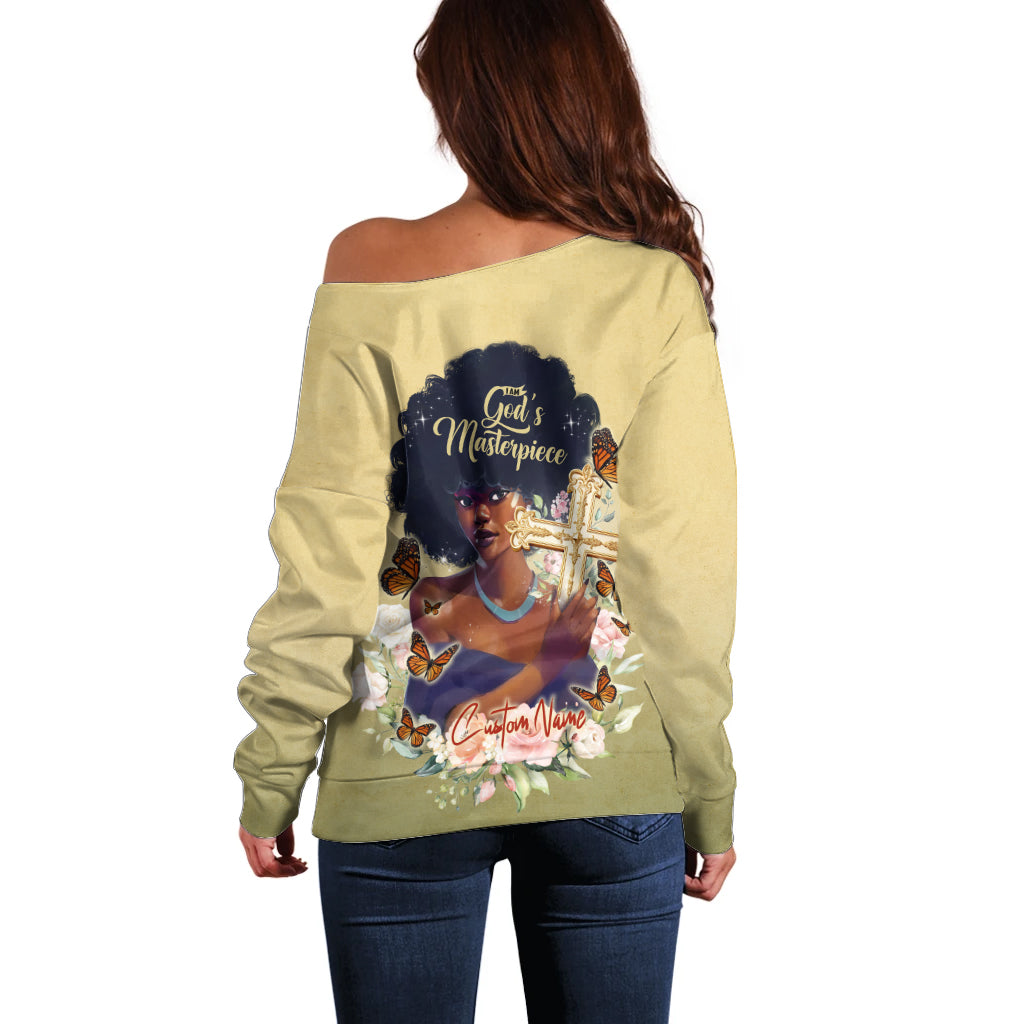 Personalized I Am God's Masterpiece Off Shoulder Sweater African Women - Wonder Print Shop