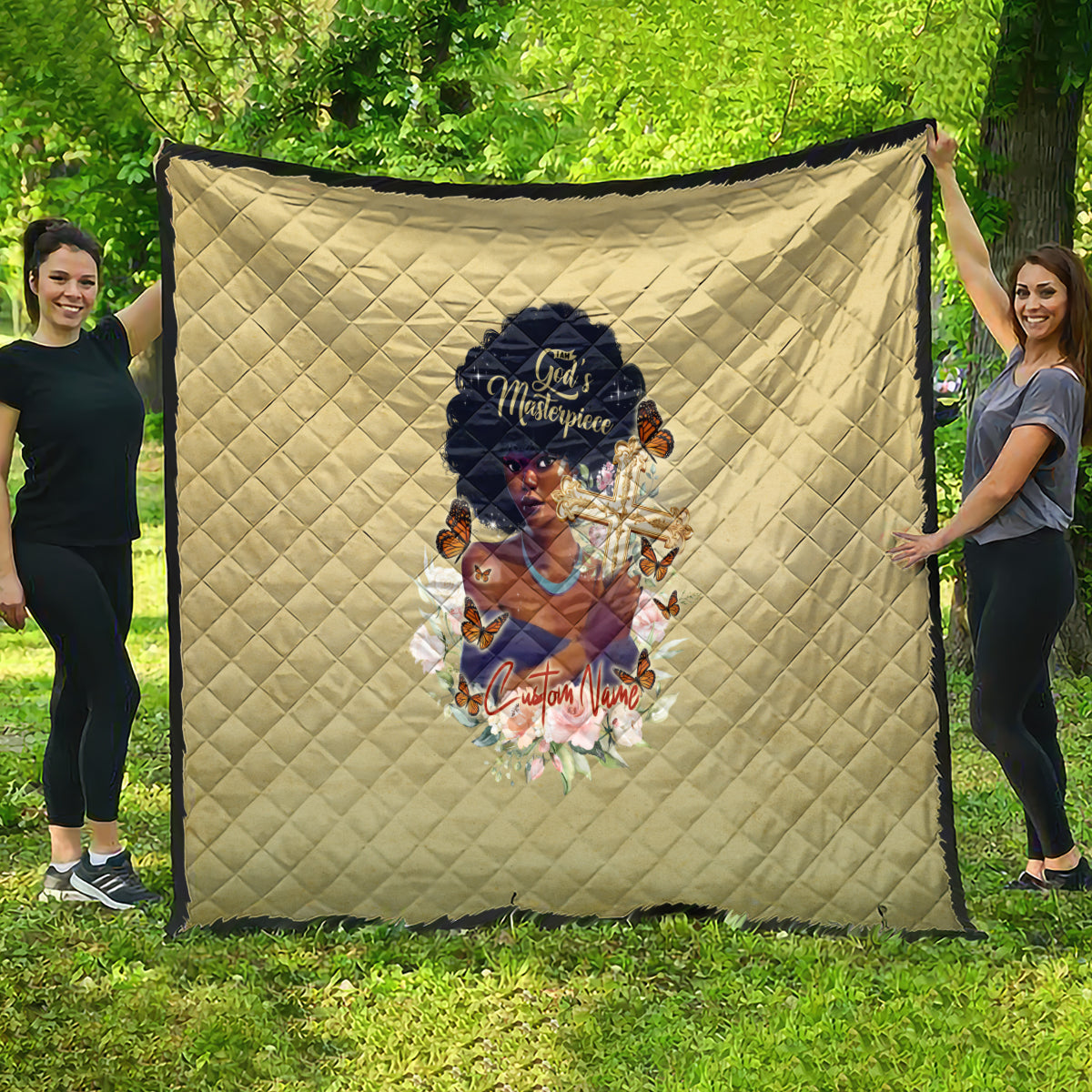 Personalized I Am God's Masterpiece Quilt African Women - Wonder Print Shop