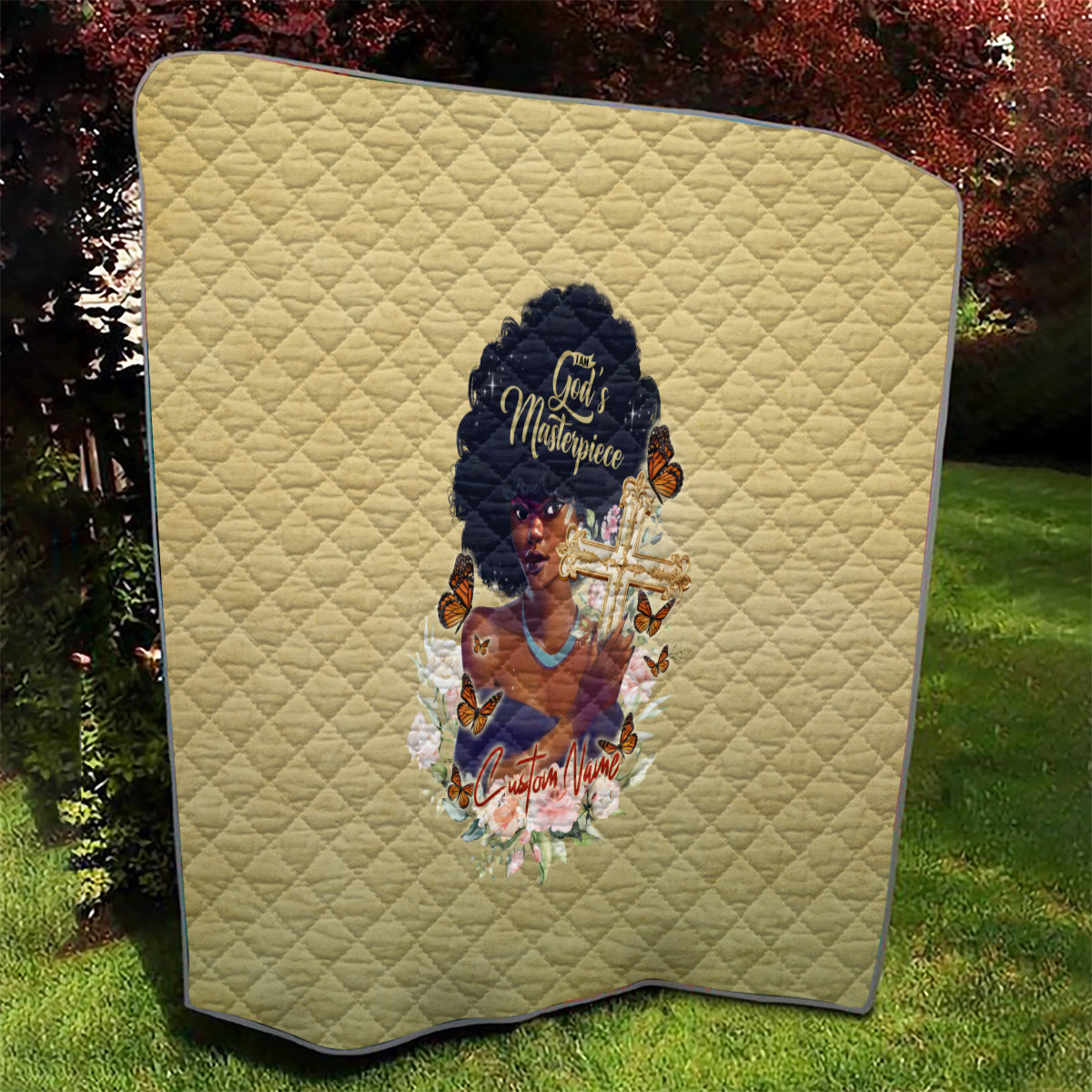 Personalized I Am God's Masterpiece Quilt African Women - Wonder Print Shop