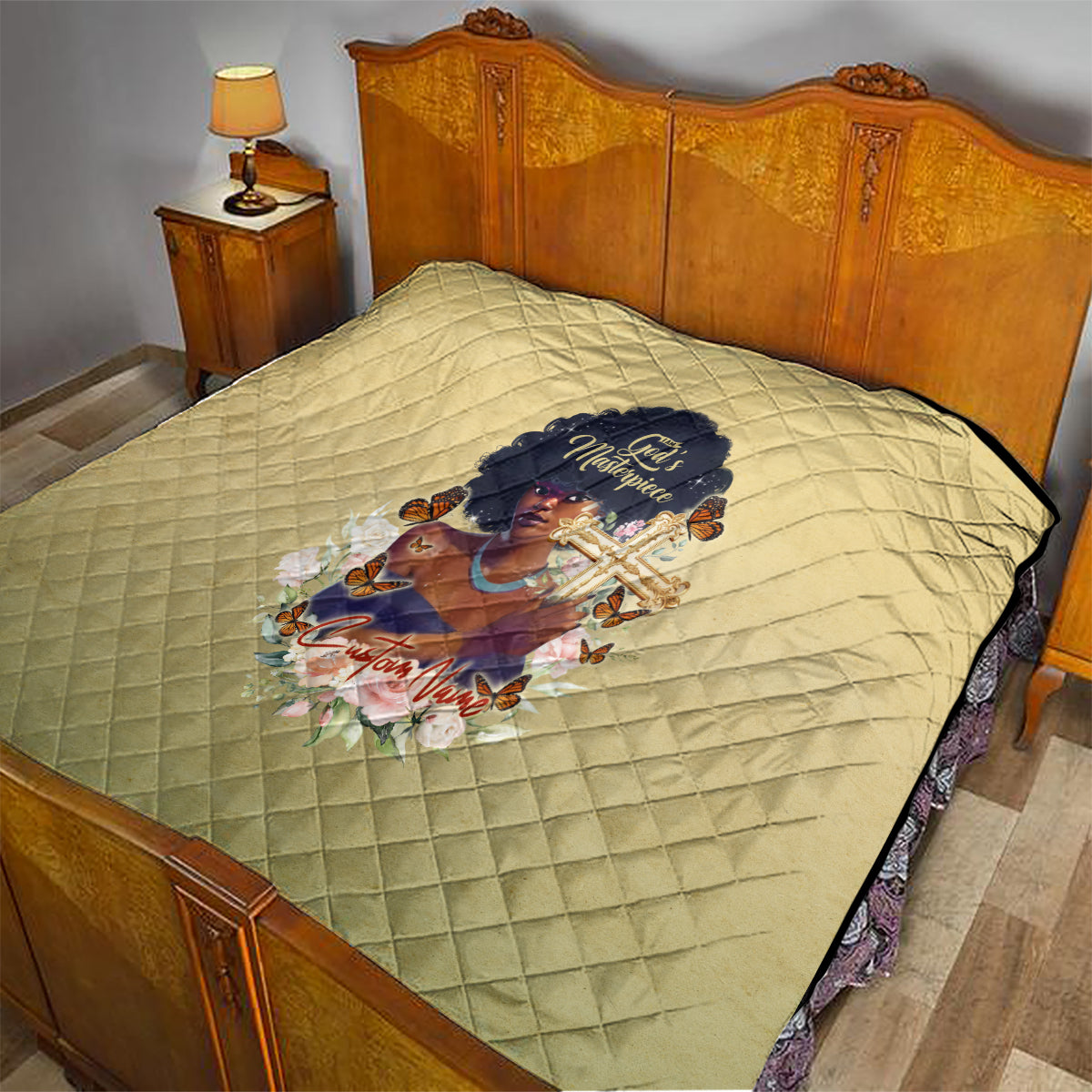 Personalized I Am God's Masterpiece Quilt African Women - Wonder Print Shop