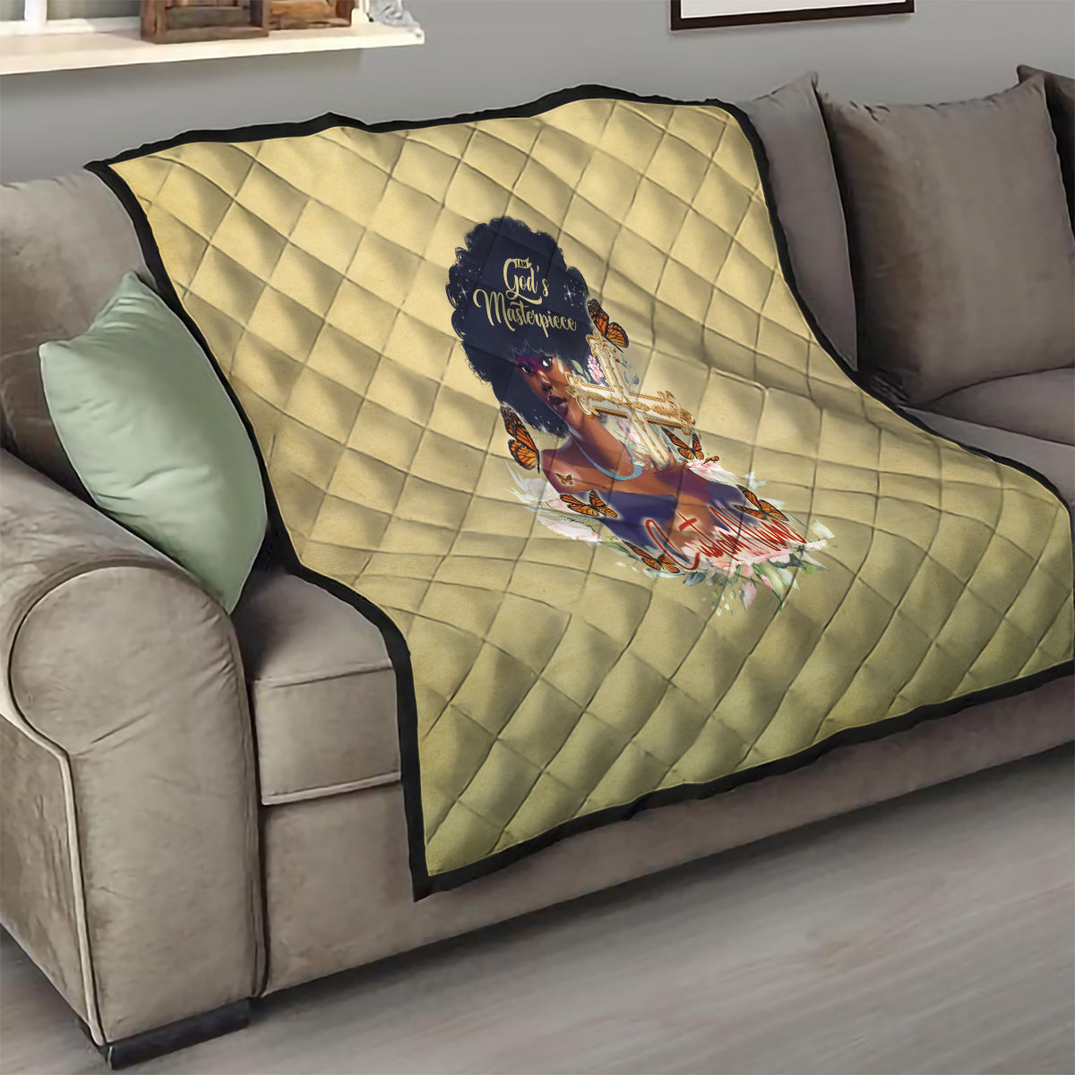 Personalized I Am God's Masterpiece Quilt African Women - Wonder Print Shop