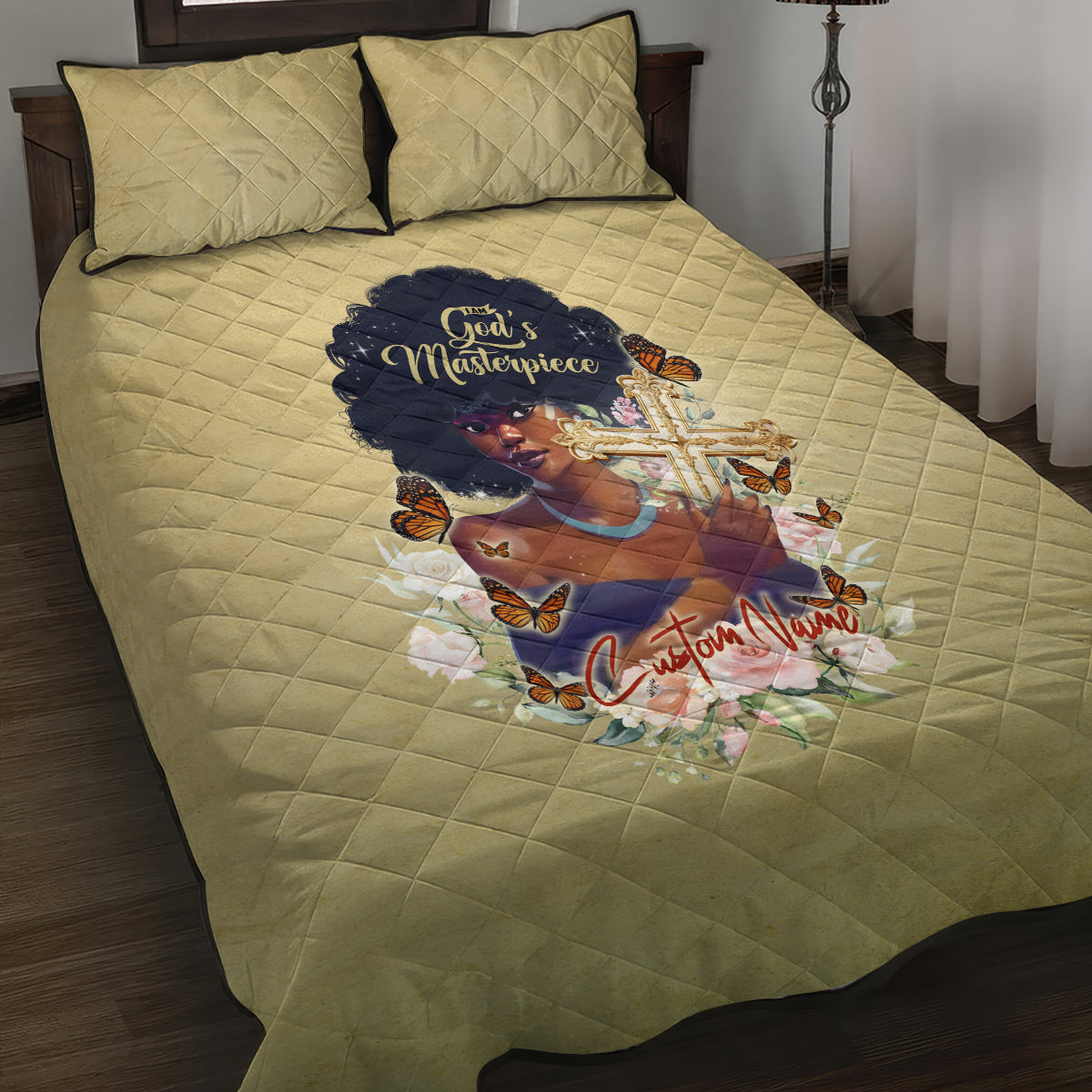 Personalized I Am God's Masterpiece Quilt Bed Set African Women - Wonder Print Shop