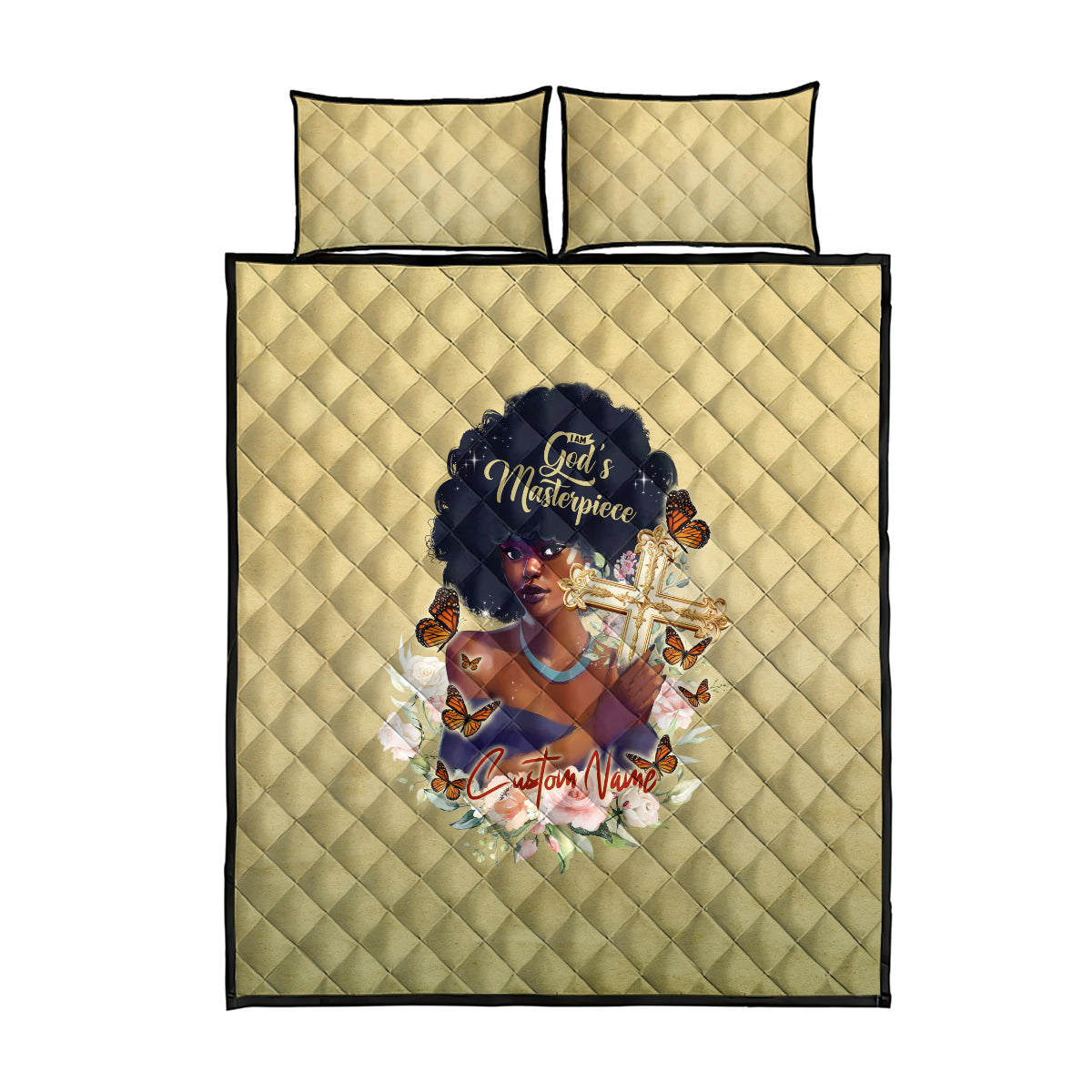 Personalized I Am God's Masterpiece Quilt Bed Set African Women - Wonder Print Shop