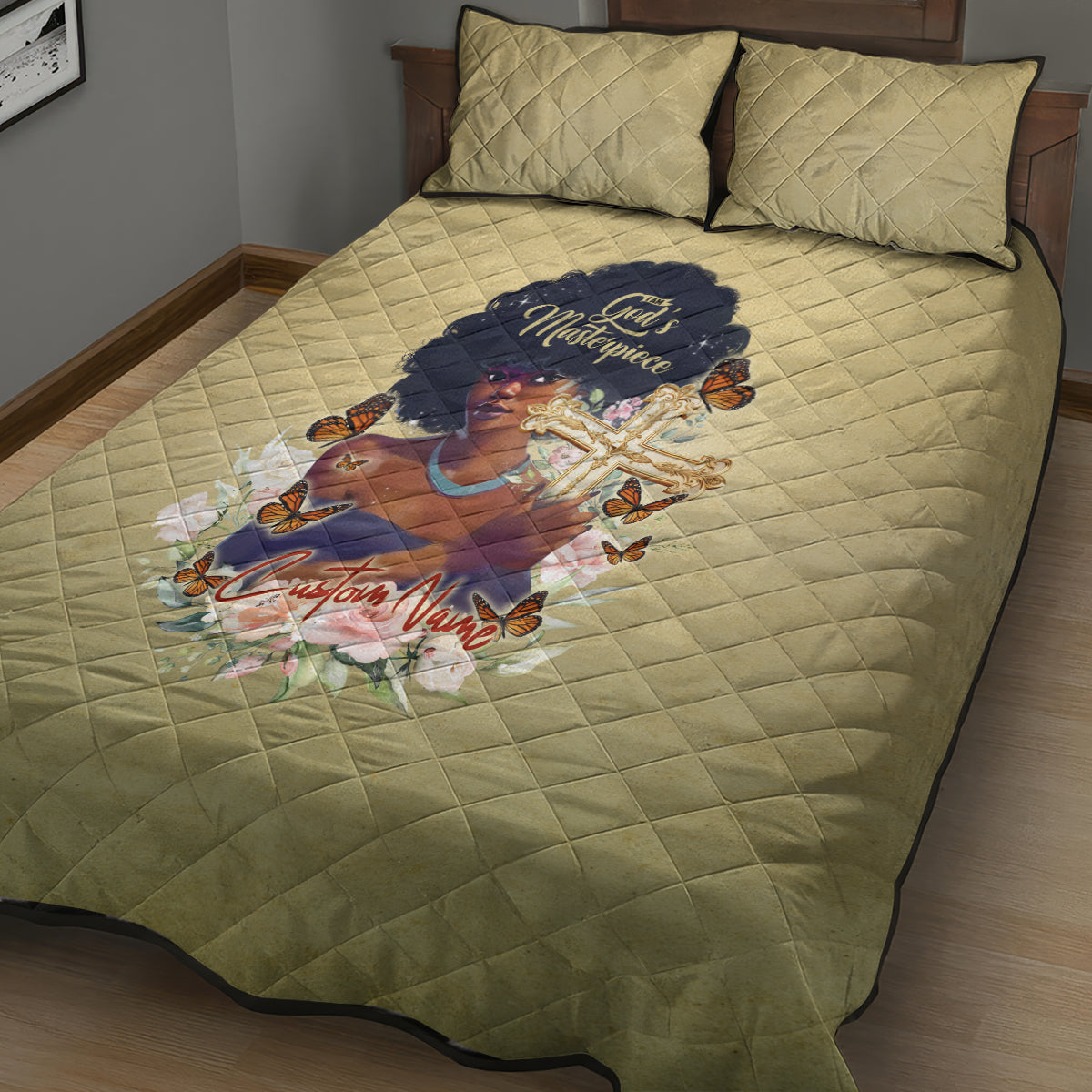 Personalized I Am God's Masterpiece Quilt Bed Set African Women - Wonder Print Shop