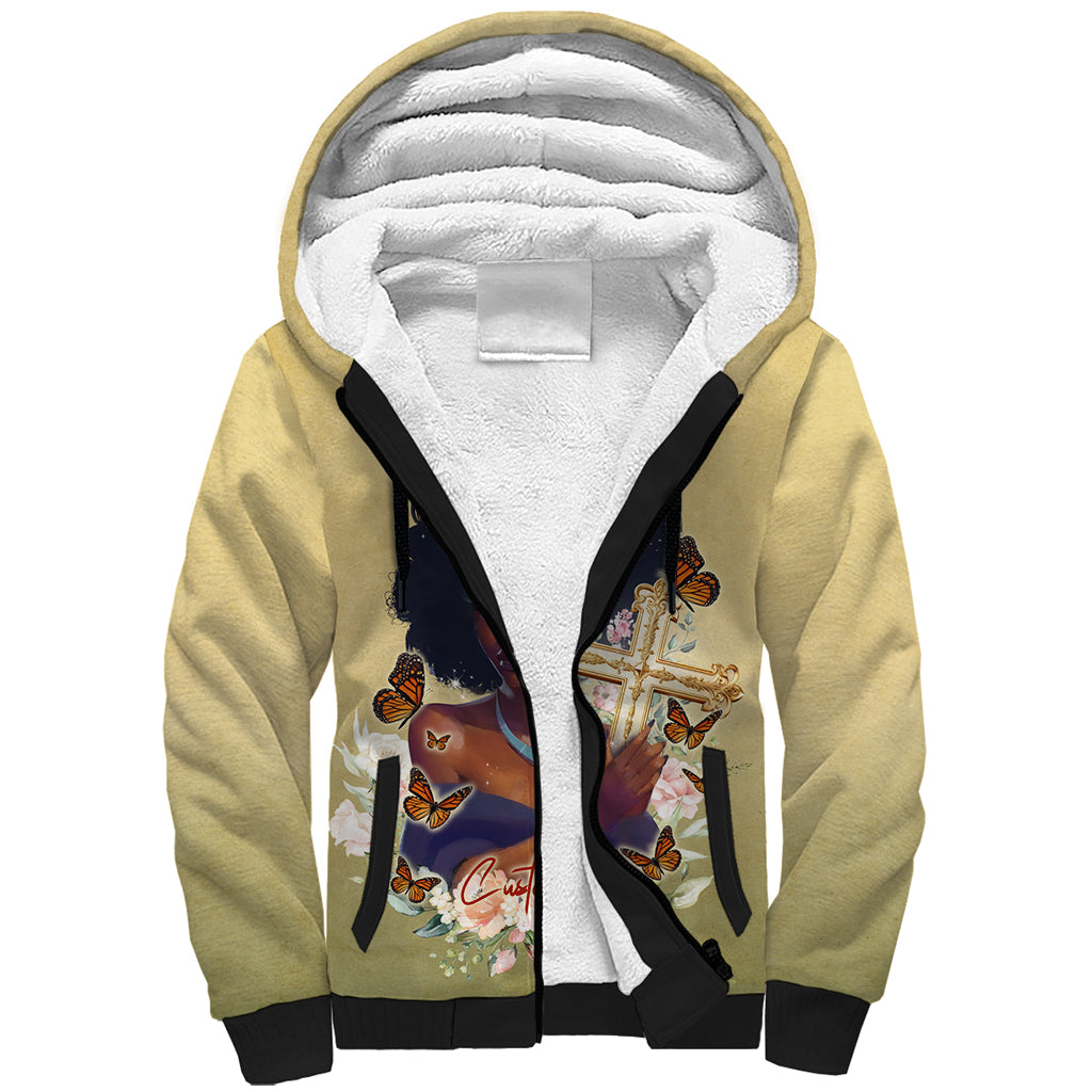 Personalized I Am God's Masterpiece Sherpa Hoodie African Women - Wonder Print Shop