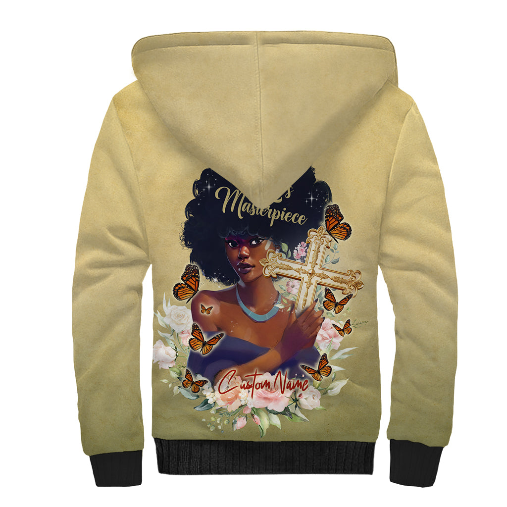 Personalized I Am God's Masterpiece Sherpa Hoodie African Women - Wonder Print Shop