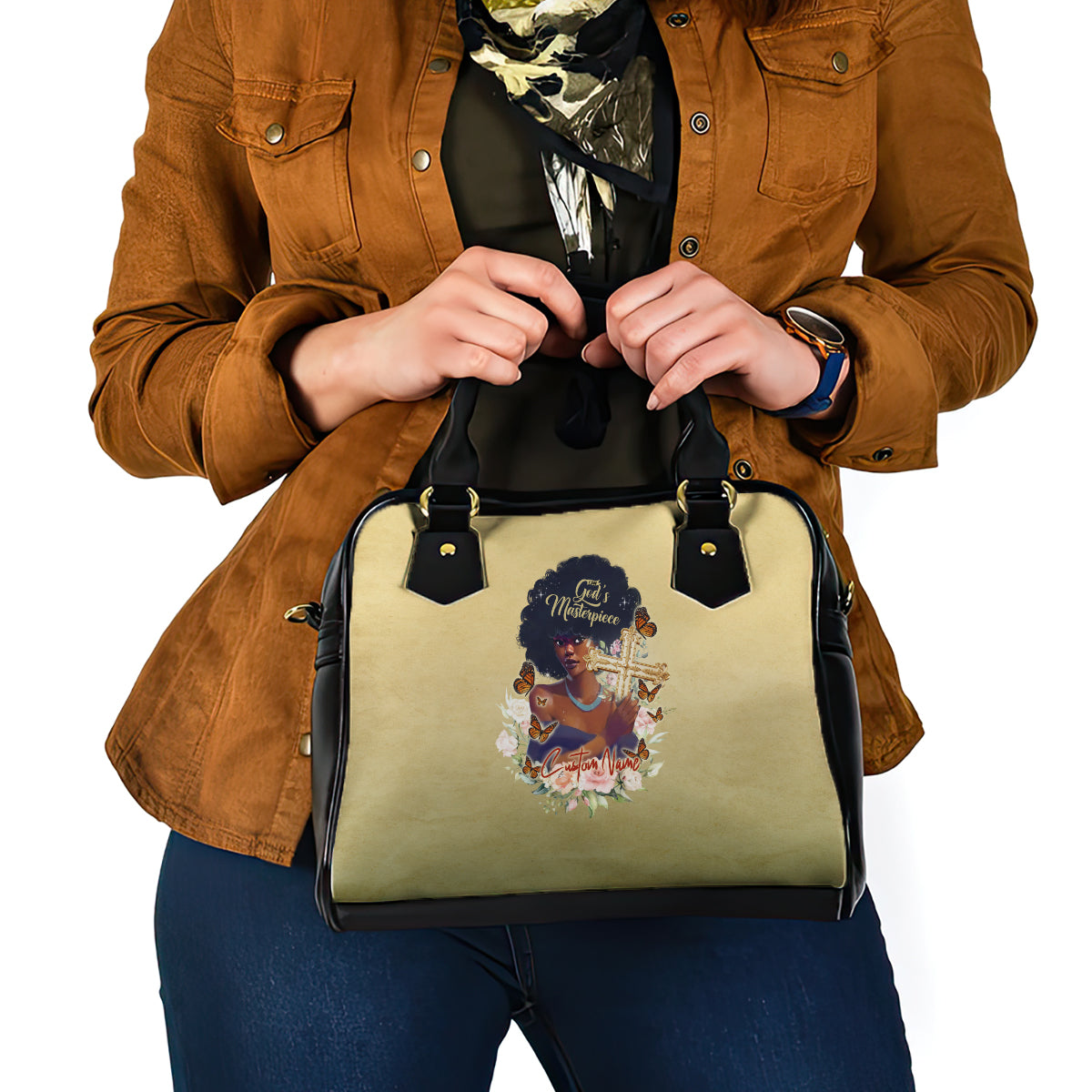 Personalized I Am God's Masterpiece Shoulder Handbag African Women