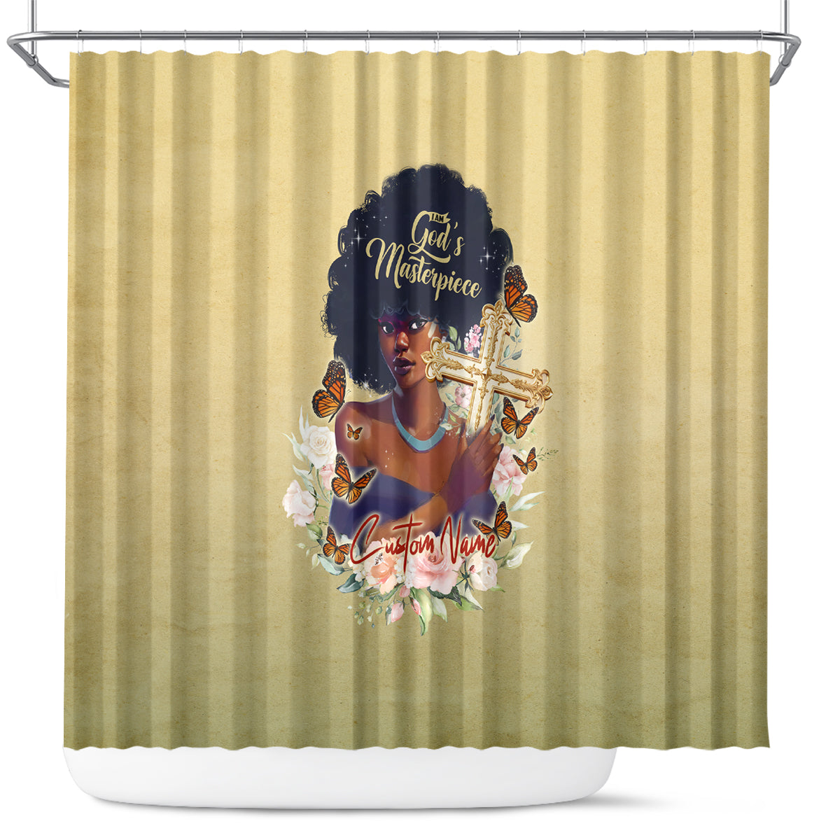 Personalized I Am God's Masterpiece Shower Curtain African Women