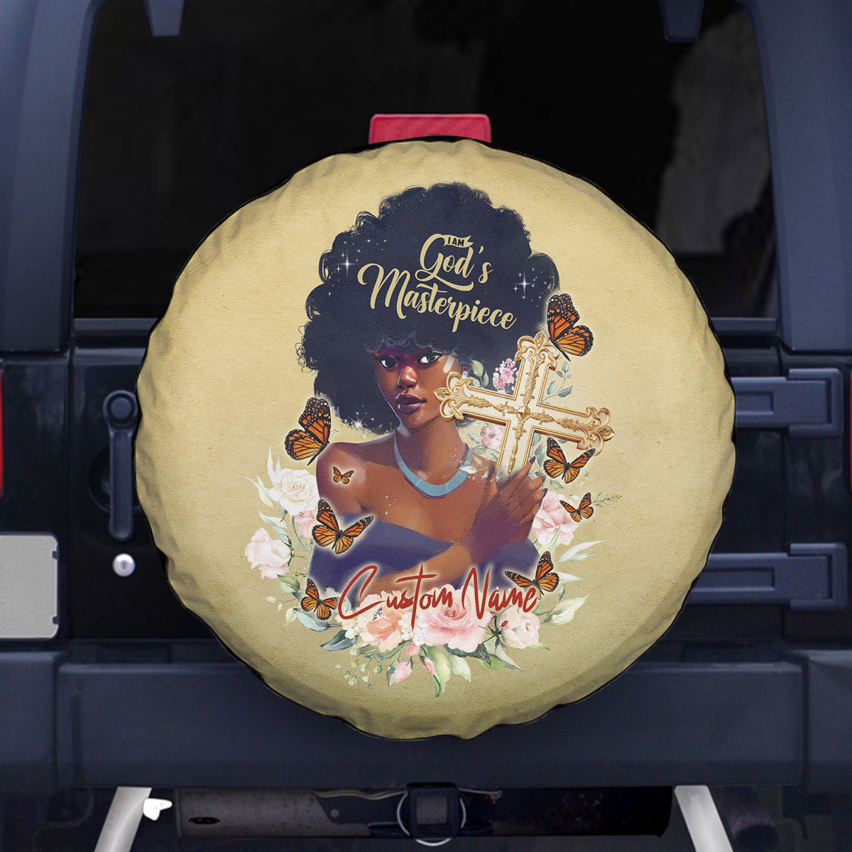 Personalized I Am God's Masterpiece Spare Tire Cover African Women - Wonder Print Shop