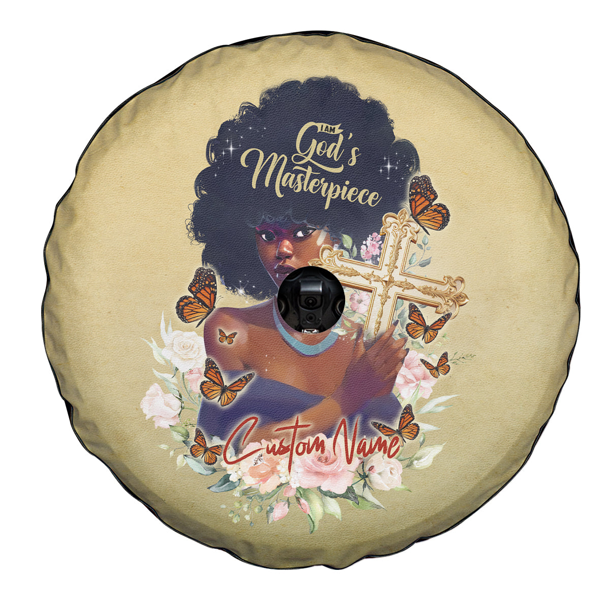 Personalized I Am God's Masterpiece Spare Tire Cover African Women - Wonder Print Shop
