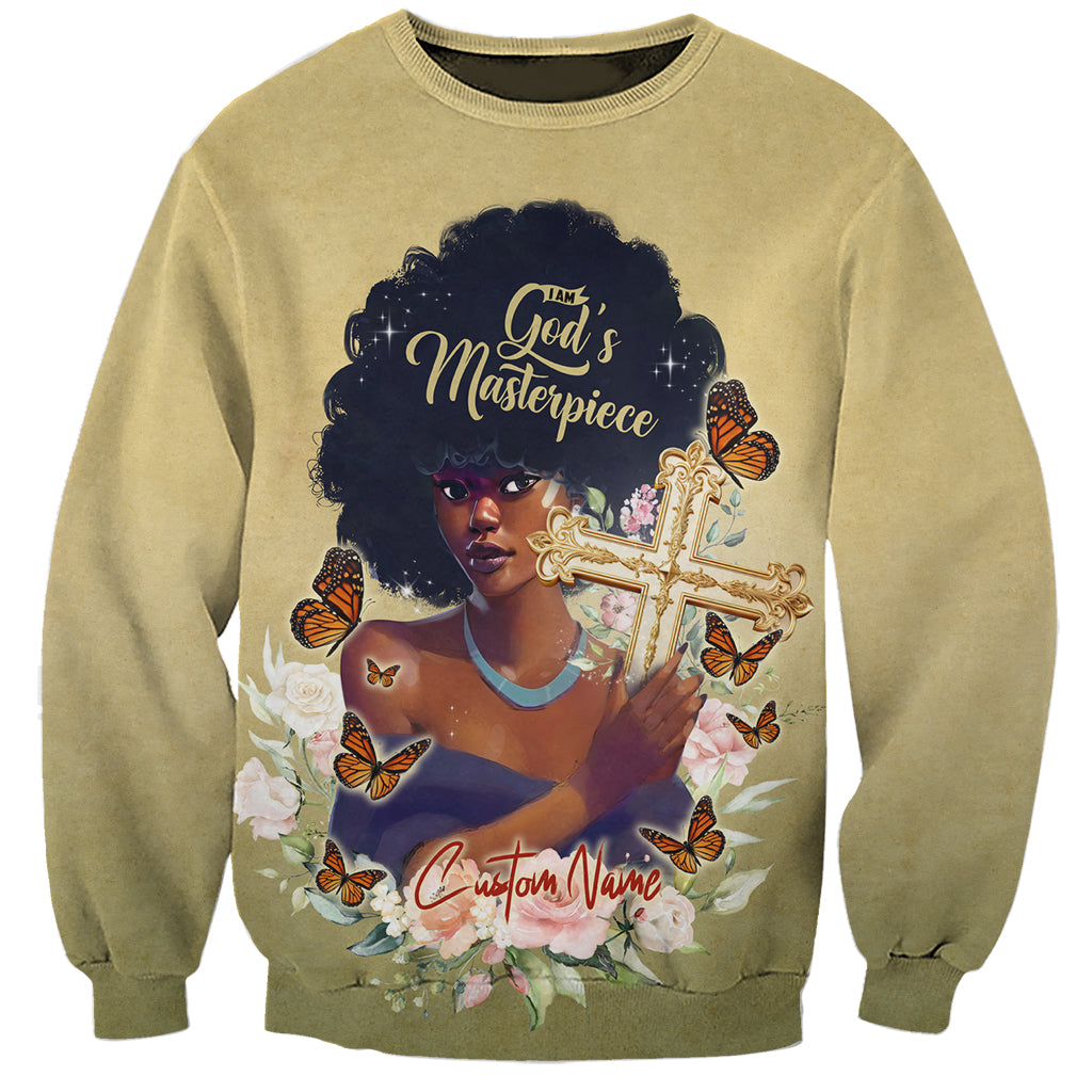 Personalized I Am God's Masterpiece Sweatshirt African Women - Wonder Print Shop