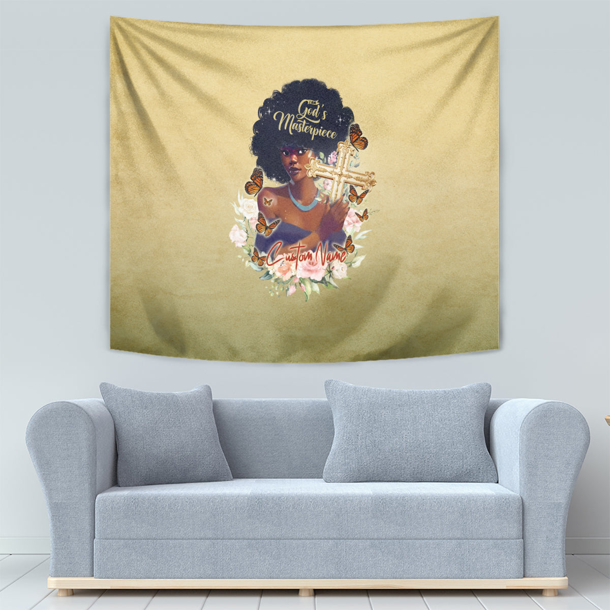 Personalized I Am God's Masterpiece Tapestry African Women - Wonder Print Shop