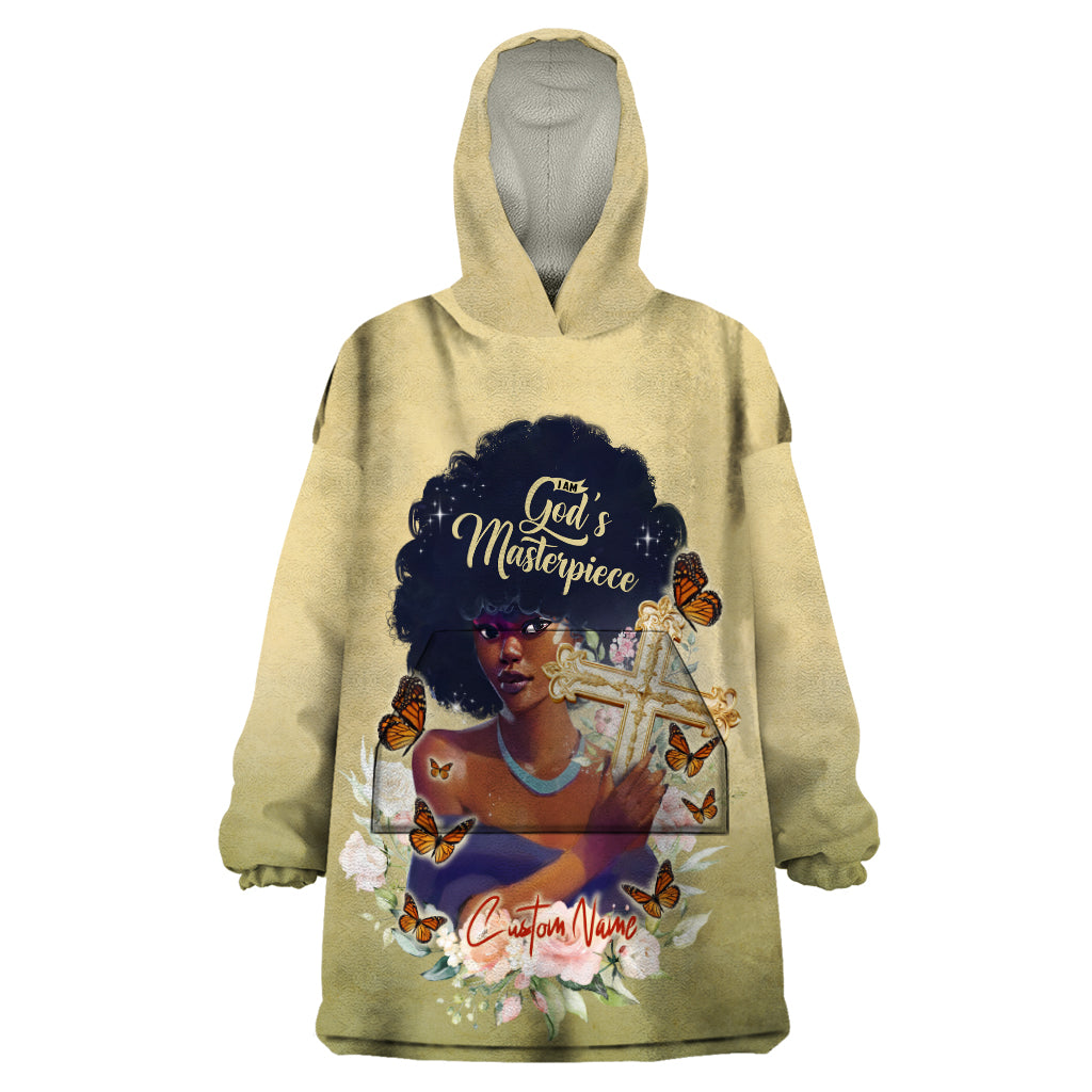 Personalized I Am God's Masterpiece Wearable Blanket Hoodie African Women - Wonder Print Shop