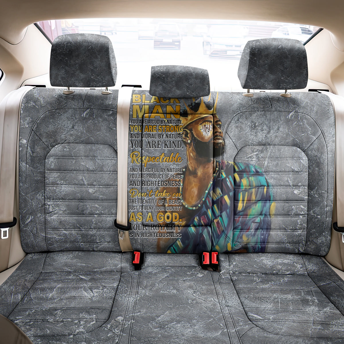 Black Man Africa Back Car Seat Cover Naturally King - Wonder Print Shop