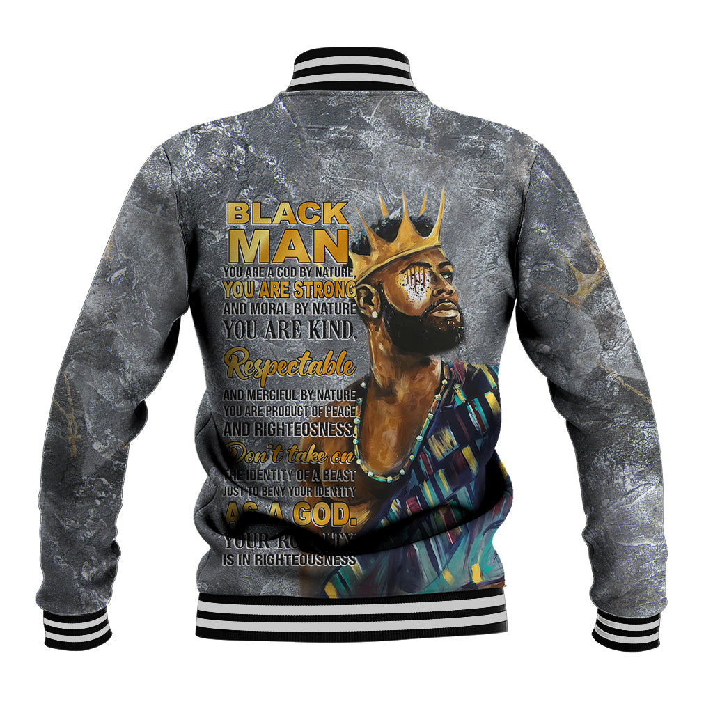 Black Man Africa Baseball Jacket Naturally King - Wonder Print Shop