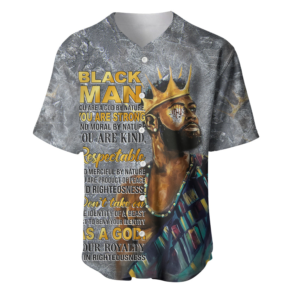Black Man Africa Baseball Jersey Naturally King - Wonder Print Shop
