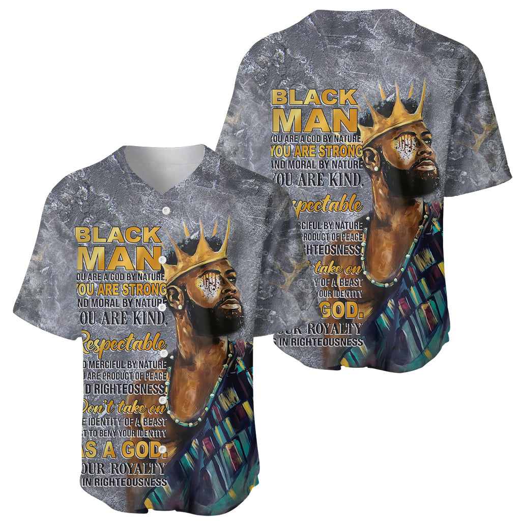 Black Man Africa Baseball Jersey Naturally King - Wonder Print Shop