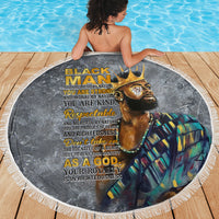Black Man Africa Beach Blanket Naturally King - Wonder Print Shop