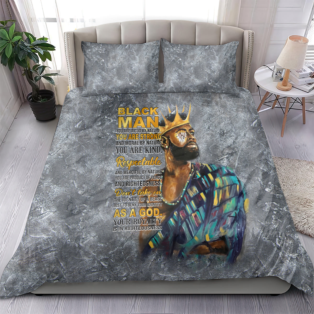 Black Man Africa Bedding Set Naturally King - Wonder Print Shop