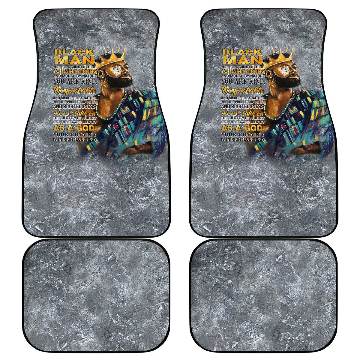 Black Man Africa Car Mats Naturally King - Wonder Print Shop