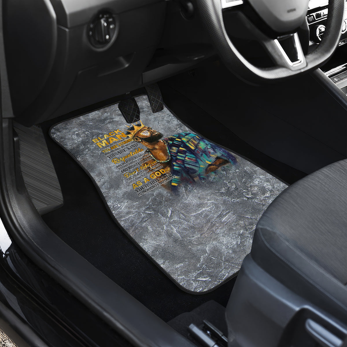 Black Man Africa Car Mats Naturally King - Wonder Print Shop