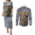 Black Man Africa Couples Matching Puletasi and Long Sleeve Button Shirt Naturally King - Wonder Print Shop