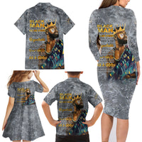 Black Man Africa Family Matching Long Sleeve Bodycon Dress and Hawaiian Shirt Naturally King - Wonder Print Shop