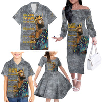 Black Man Africa Family Matching Off Shoulder Long Sleeve Dress and Hawaiian Shirt Naturally King - Wonder Print Shop