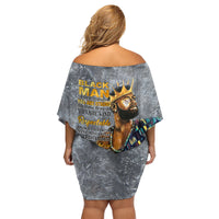 Black Man Africa Family Matching Off Shoulder Short Dress and Hawaiian Shirt Naturally King - Wonder Print Shop