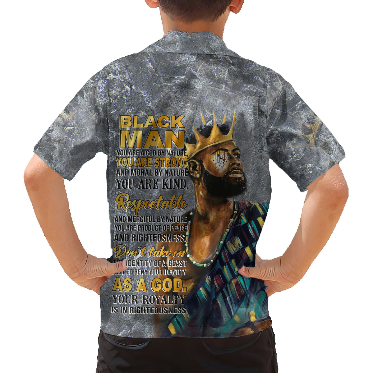 Black Man Africa Family Matching Short Sleeve Bodycon Dress and Hawaiian Shirt Naturally King - Wonder Print Shop