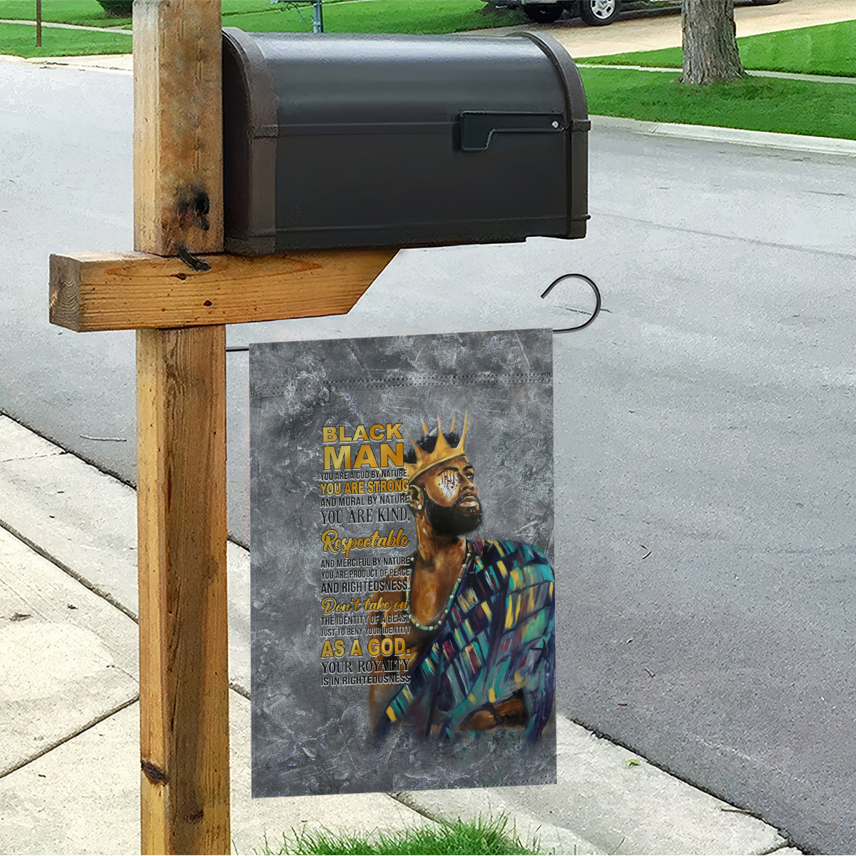 Black Man Africa Garden Flag Naturally King - Wonder Print Shop