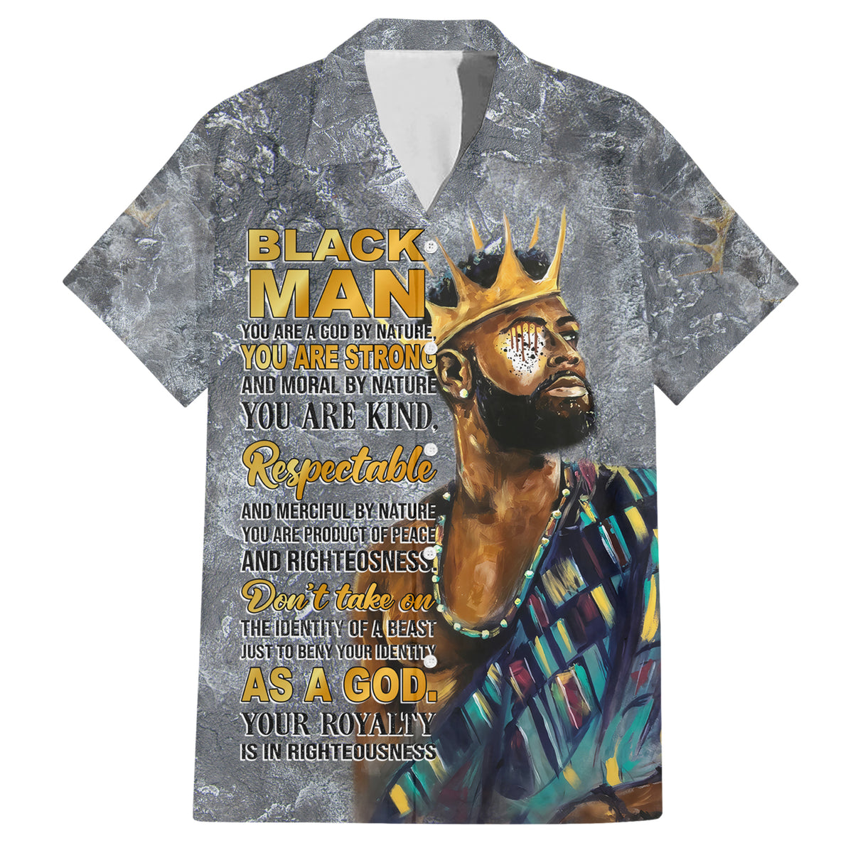 Black Man Africa Hawaiian Shirt Naturally King - Wonder Print Shop