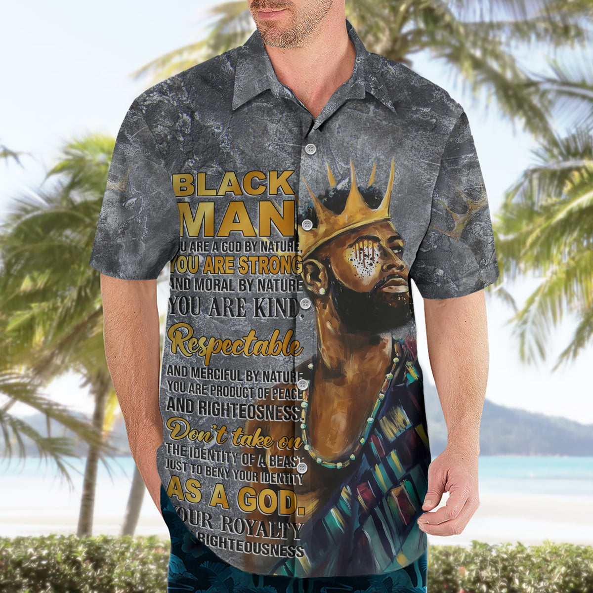 Black Man Africa Hawaiian Shirt Naturally King - Wonder Print Shop