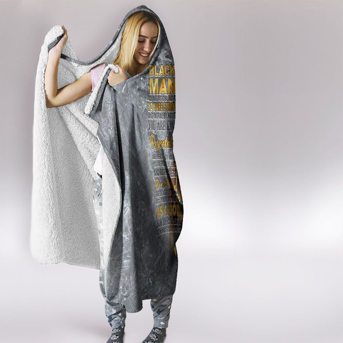Black Man Africa Hooded Blanket Naturally King