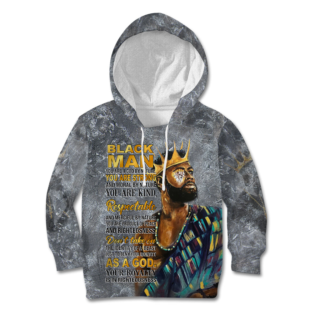 Black Man Africa Kid Hoodie Naturally King - Wonder Print Shop