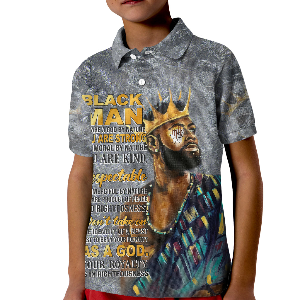Black Man Africa Kid Polo Shirt Naturally King - Wonder Print Shop