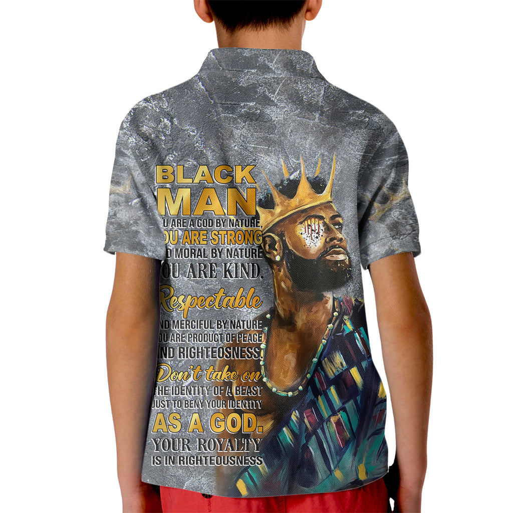 Black Man Africa Kid Polo Shirt Naturally King - Wonder Print Shop