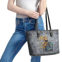 Black Man Africa Leather Tote Bag Naturally King - Wonder Print Shop