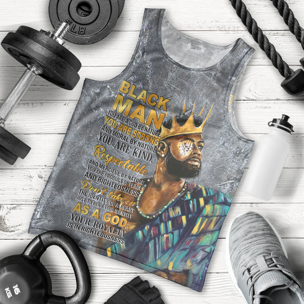 Black Man Africa Men Tank Top Naturally King - Wonder Print Shop