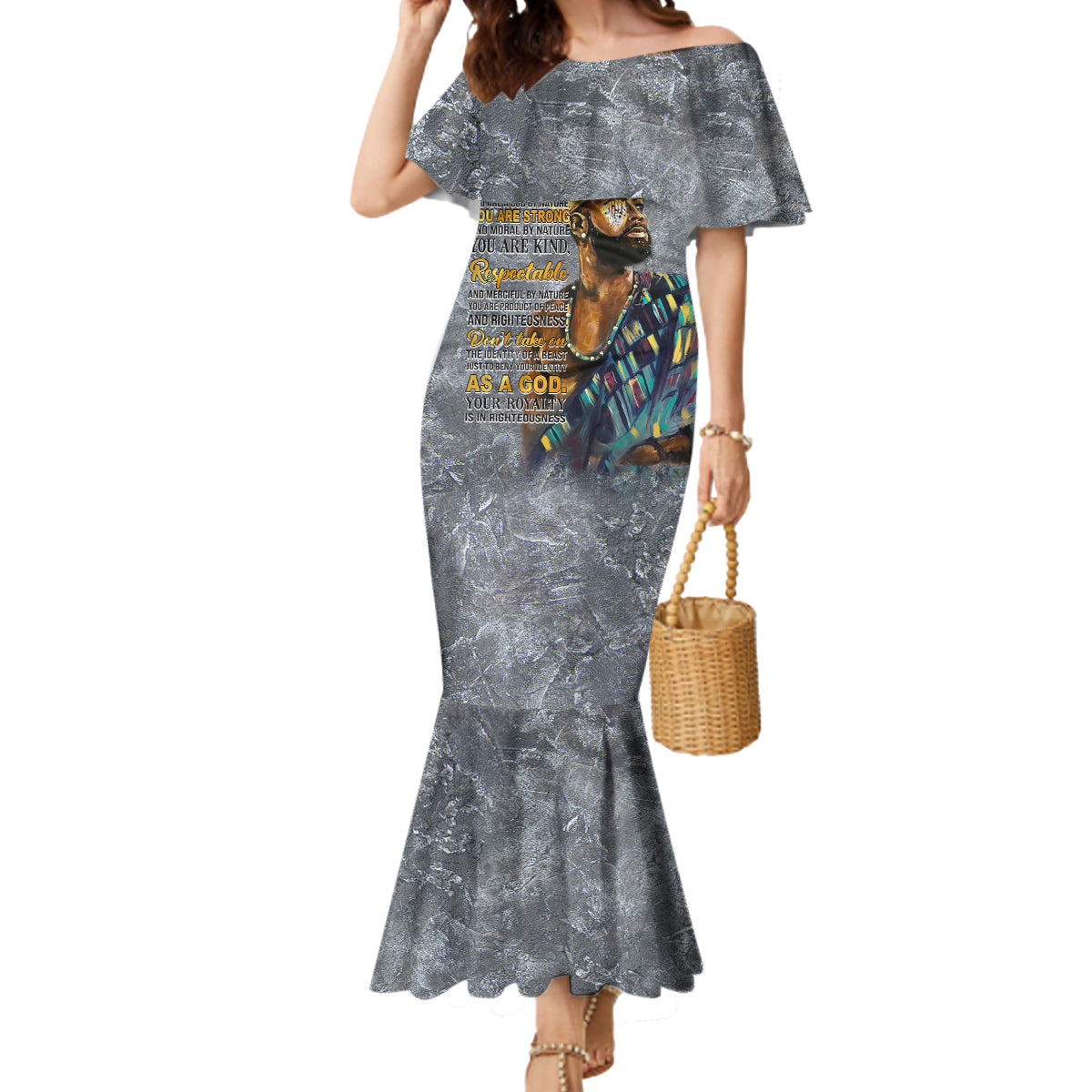 Black Man Africa Mermaid Dress Naturally King - Wonder Print Shop