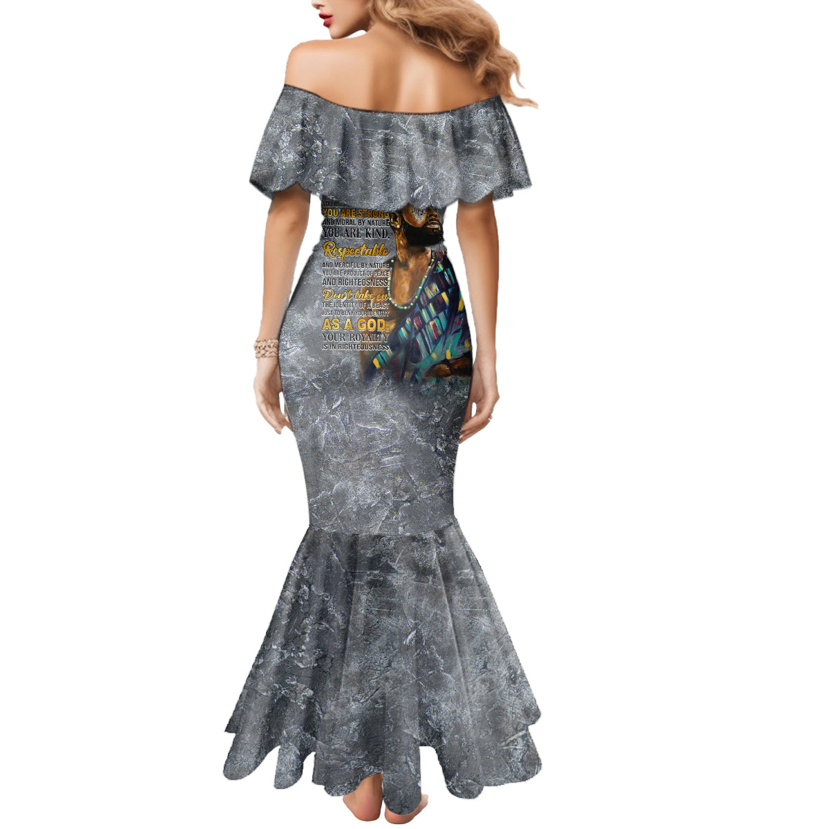 Black Man Africa Mermaid Dress Naturally King - Wonder Print Shop