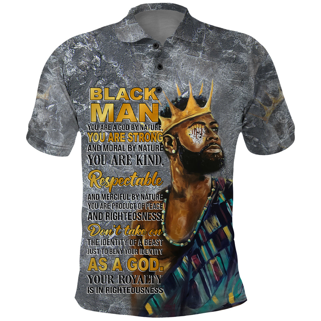 Black Man Africa Polo Shirt Naturally King - Wonder Print Shop
