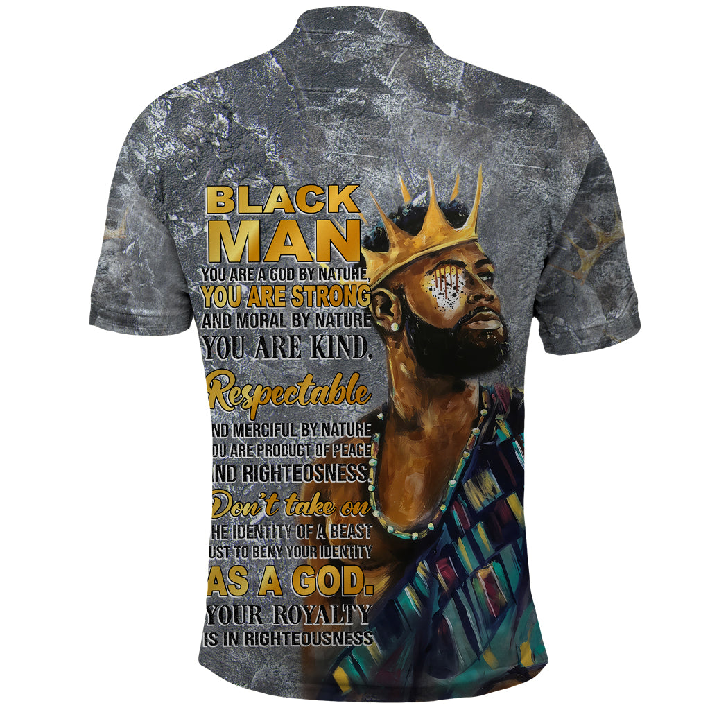 Black Man Africa Polo Shirt Naturally King - Wonder Print Shop